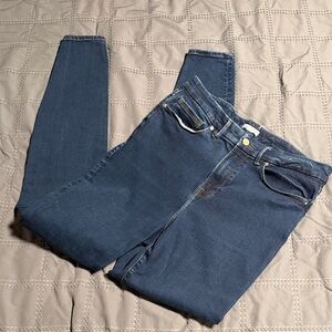 Tall Size Good American Dark Blue Skinny Jeans 33 Inch Inseam!